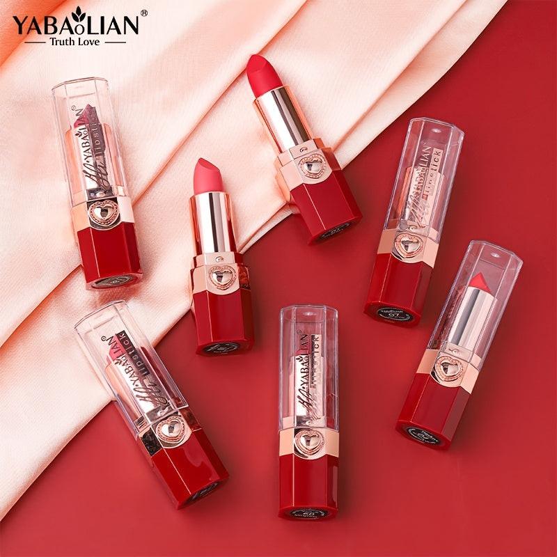 YABAOLIAN Lipstick 12 Colors Lipstick High Pigment Long Lasting Waterprrof Cosmetic Matte Lipstick - Zalmyraboutique