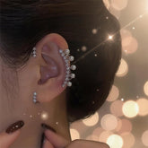 Ear Cuff Argenté Perle & Zircon Vintage | Zalmyraboutique - Zalmyraboutique