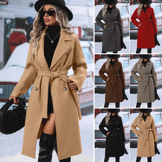 Manteau Long en Laine Ceinturé & Style Élégant | Zalmyraboutique - Zalmyraboutique