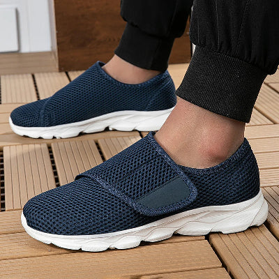 Baskets légères pour femme en mesh bleu avec fermeture velcro, design slip-on confortable pour le quotidien, Zalmyraboutique