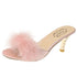 Mules à Talons Femme avec Plumes & Bout Carré | Zalmyraboutique - Zalmyraboutique