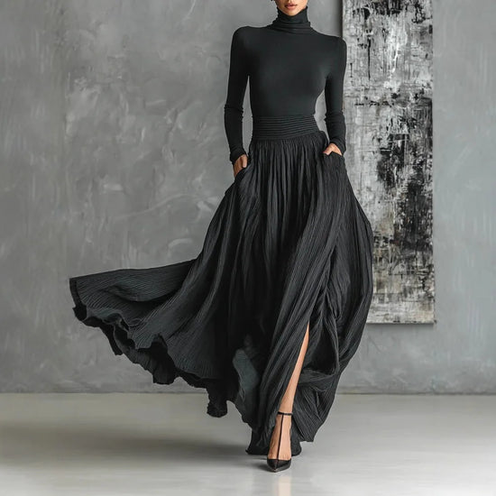 Ensemble 2 Pièces Femme Col Roulé & Jupe Longue | Zalmyraboutique - Zalmyraboutique