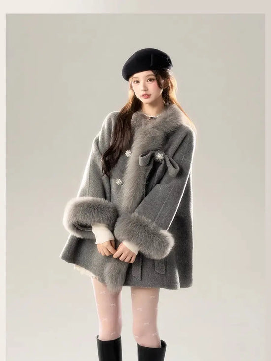 Manteau Hiver Femme Gris Vintage & Oversize | Zalmyraboutique - Zalmyraboutique