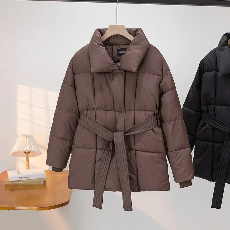 Parka Femme Chaude avec Ceinture & Col Revers | Zalmyraboutique - Zalmyraboutique