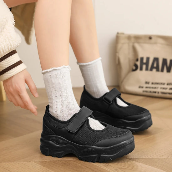 New Black Mary Jane Platform Shoes