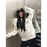 Pull Oversize Y2K Brodé Drapeau Américain | Zalmyraboutique - Zalmyraboutique