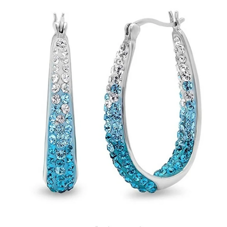 Grandes Créoles Multicolores en Cristal & Strass | Zalmyraboutique - Zalmyraboutique