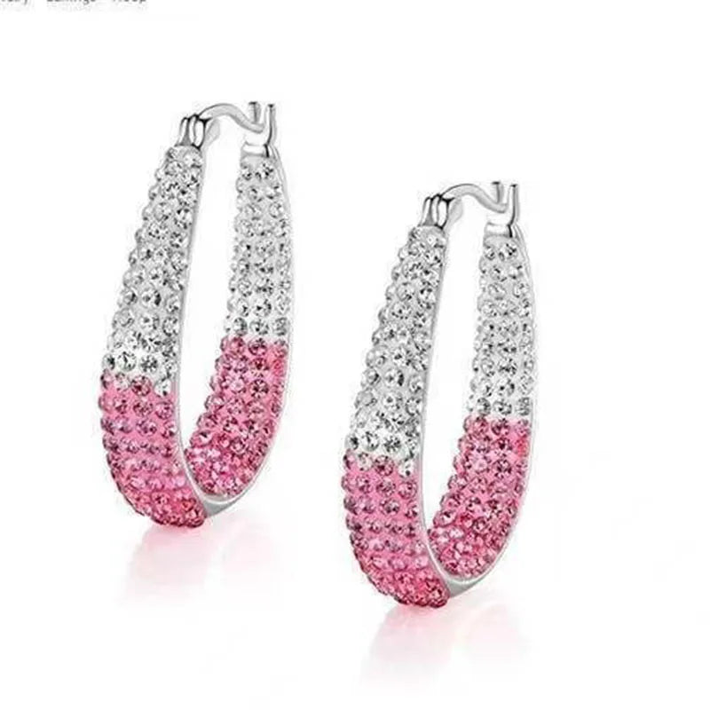 Grandes Créoles Multicolores en Cristal & Strass | Zalmyraboutique - Zalmyraboutique