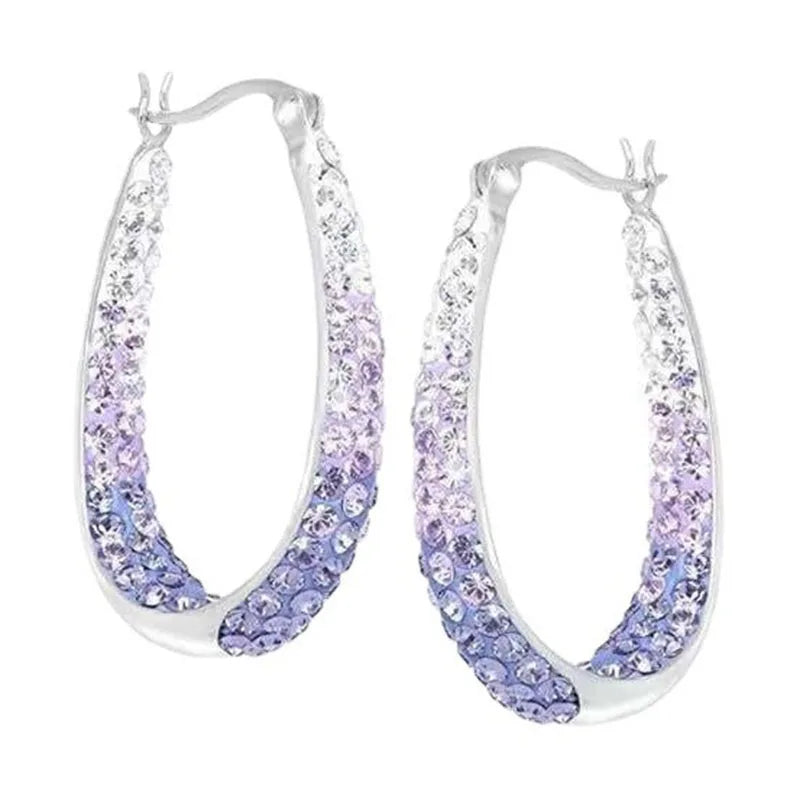 Grandes Créoles Multicolores en Cristal & Strass | Zalmyraboutique - Zalmyraboutique