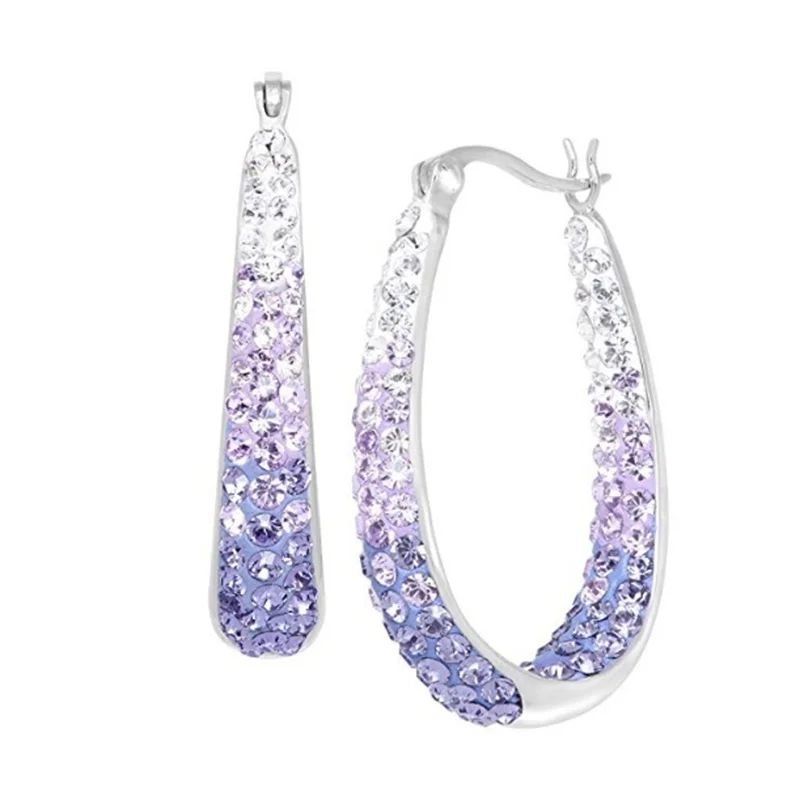 Grandes Créoles Multicolores en Cristal & Strass | Zalmyraboutique - Zalmyraboutique