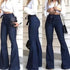 jean flare taille haute - pantalon femme évasé tendance chic