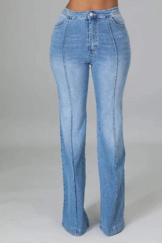 jean flare grande taille - pantalon évasé femme tendance
