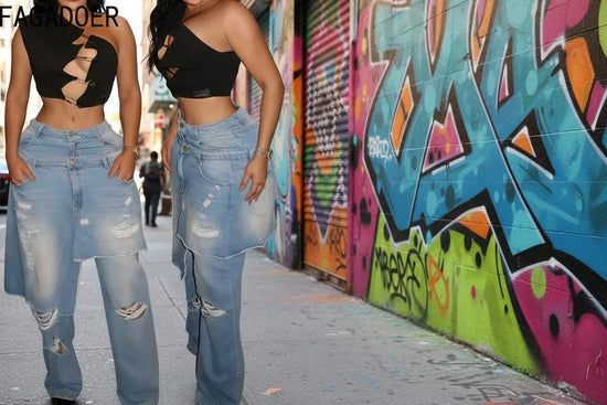 Jean Denim FAGADOER - Pantalon tendance coupe moderne